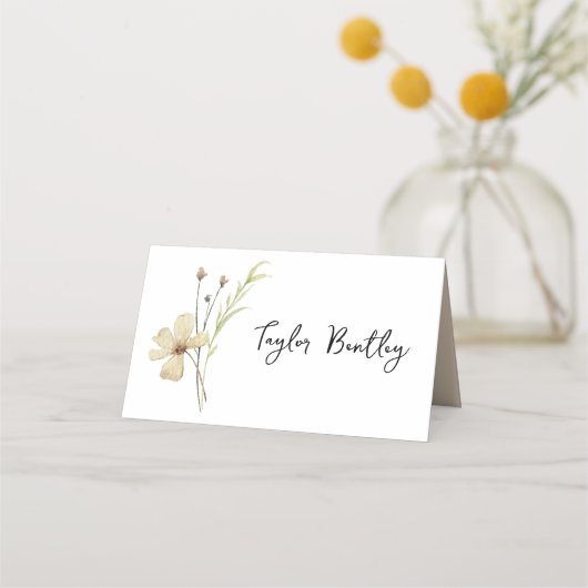 Romantische veld bloem bruiloft plaats kaarten plaatskaartje (Voorkant)