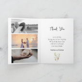 Romantische veld bloem vlinder bruiloft bedankkaart (Binnen)