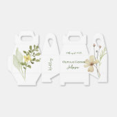 Romantische Veldbloem Bruiloft Kalligrafie Bedankdoosjes (Uitgevouwen)