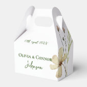 Romantische Veldbloem Bruiloft Kalligrafie Bedankdoosjes (Voorkant Zijde)