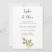 Romantische Veldbloem Vlinder Bruiloft Uitnodiging (Achterkant)