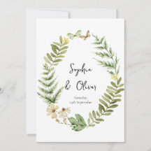 Romantische Veldbloem Vlinder Bruiloft Uitnodiging