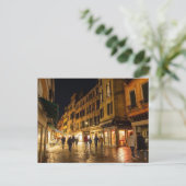 Romantische Venetiaanse straat 's nachts Briefkaart (Staand voorkant)