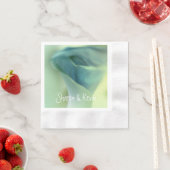 Romantische ventilator in blauwe tinten - bruiloft servetten (Insitu)