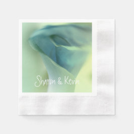 Romantische ventilator in blauwe tinten - bruiloft servetten