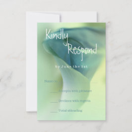 Romantische ventilator in blauwtongen RSVP Kaartje