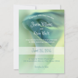 Romantische ventilator in Blue Tones Wedding Kaart