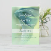 Romantische ventilator in Blue Tones Wedding Kaart (Staand voorkant)