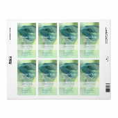 Romantische ventilator in Blue Tones Wedding Wine Etiket (Full Sheet)