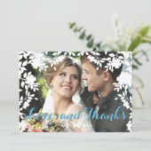 Romantische ventilatorgrens | Weddenschap Hartelij Bedankkaart (Staand voorkant)