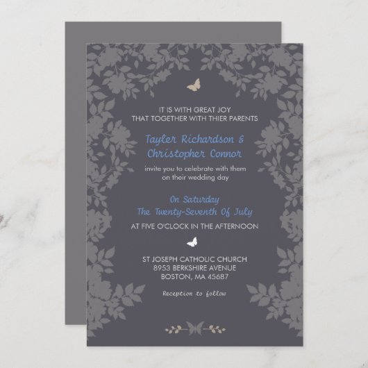 Romantische ventilatorgrens | Weddenschappen Kaart (Voorkant / Achterkant)