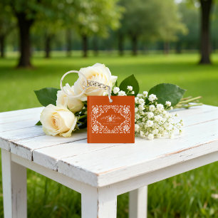 Romantische verbrande oranje Mr & Mrs acrylen sleu Sleutelhanger