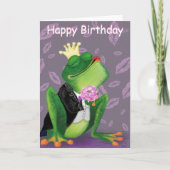 Romantische Verjaardag Kaart Kikker Prince Love Fu (Voorkant)