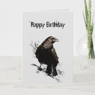 Romantische Verjaardag Liefje Raaf Edgar Poe Kaart