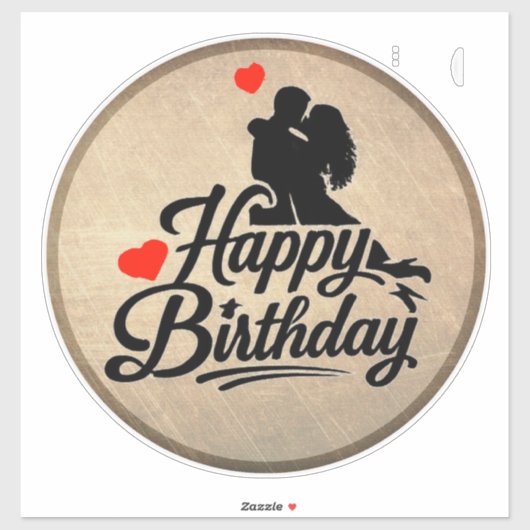 Romantische Verjaardag Sticker (Vel)