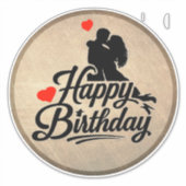 Romantische Verjaardag Sticker (Voorkant)