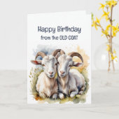 Romantische verjaardagswensen van Old Goat Kaart (Gele Bloem)