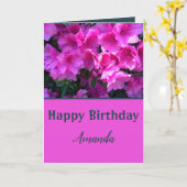 Romantische verjaardagswensen voor haar roze bloem kaart (Gele Bloem)