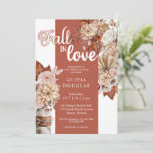 Romantische verliefde boho bloemrijke vogel bruilo kaart (Staand voorkant)