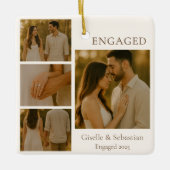 Romantische verloofde foto Verloving kerst Keramisch Ornament (Voorkant)
