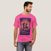 Romantische verloop zonsondergang met dansers t-shirt (Voorkant volledig)