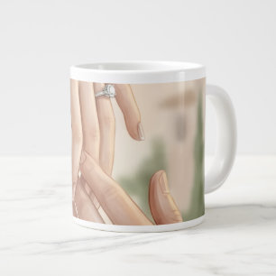 Romantische Verlovingshanden Koffiemok Elegante Grote Koffiekop