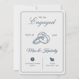 Romantische verlovingsuitnodigingen | Elegant & Mo Kaart
