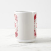 Romantische Verstrengelde Harten Bloemenkunst Koffiemok (Center)