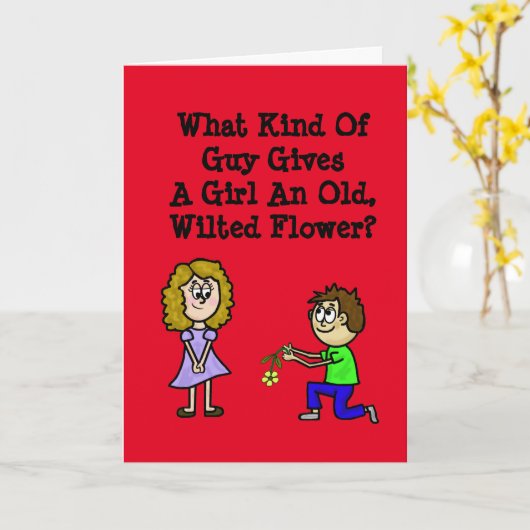 Romantische Verwelkte Bloemenkaart Kaart (Gele Bloem)