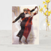 Romantische Victoriaans het Schaatsen van het Ijs Kaart (Gele Bloem)