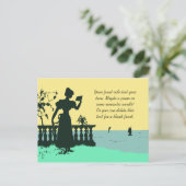 Romantische Victoriaans Stijltekening Briefkaart (Staand voorkant)