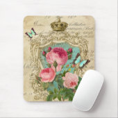 Romantische Victoriaans Stijlvol Rozen Mousepad Muismat (Met muis)