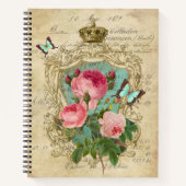 Romantische Victoriaans stijlvolle Rozen notebook Notitieboek (Voorkant)