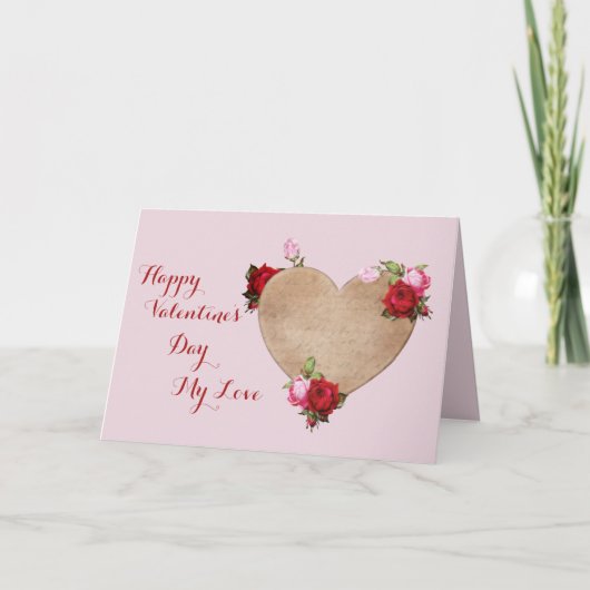 Romantische Victoriaans Valentijnsdag Kaart (Voorkant)