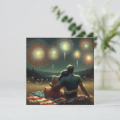 Romantische Vierde van juli Kaart (Staand voorkant)