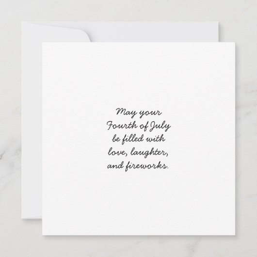 Romantische Vierde van juli Kaart (Achterkant)
