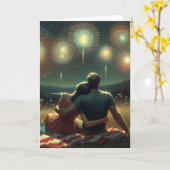 Romantische Vierde van juli Kaart (Gele Bloem)