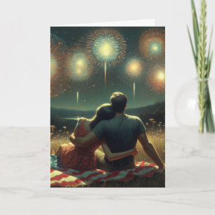Romantische Vierde van juli Kaart