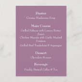 Romantische vingerhoedskruid digitalis bruiloft menu (Achterkant)
