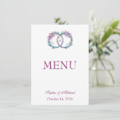 Romantische vingerhoedskruid digitalis bruiloft menu (Staand voorkant)