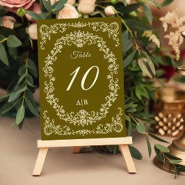 Romantische Vintage Bloem Bruiloft Tafel Nummerkaa Kaart