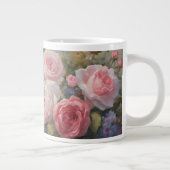 Romantische Vintage Bloemen Grote Koffiekop (Rechts)