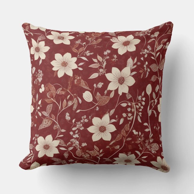 Romantische vintage bloemen kussen (Voorkant)