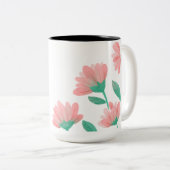 Romantische Vintage Bloemen Mok (Voorkant rechts)