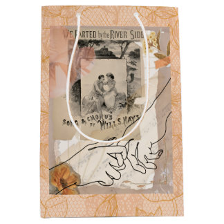 Romantische Vintage Bloemen Riviercollage Medium Cadeauzakje