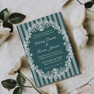 Romantische Vintage Bloemige Monogram Huwelijkskaa Kaart