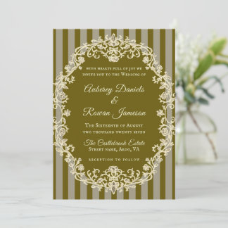 Romantische Vintage Bloemige Monogram Trouwkaart Kaart