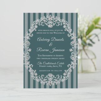 Romantische Vintage Bloemige Monogram Trouwkaart Kaart