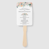 Romantische Vintage Blush Bloemen Huwelijksprogram Handwaaier (Voorkant)
