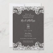 Romantische Vintage Boho Kant Bruine Bruiloftsshow Kaart (Voorkant)